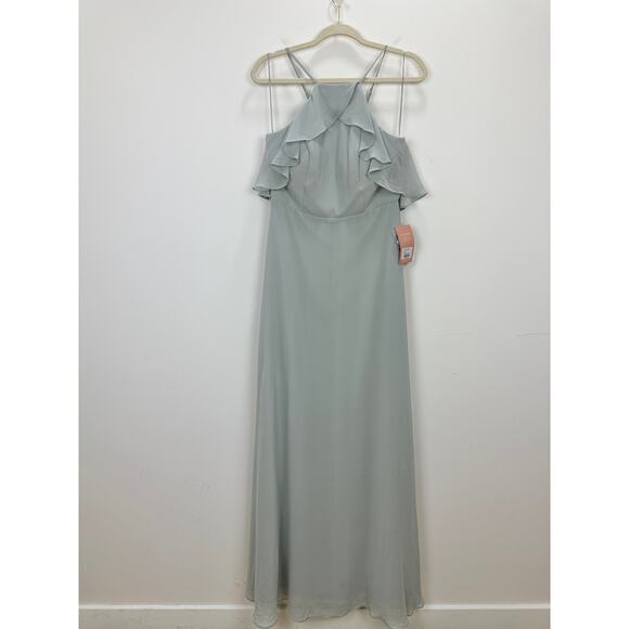 Birdy Grey Jules Dress Dove Gray Chiffon Maxi Formal Bridesmaid Medium NWT - Picture 9 of 16